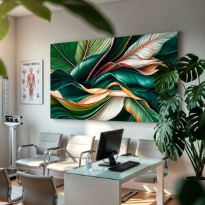 Tableaux MDF pour la décoration d'intérieur d'un bureau.